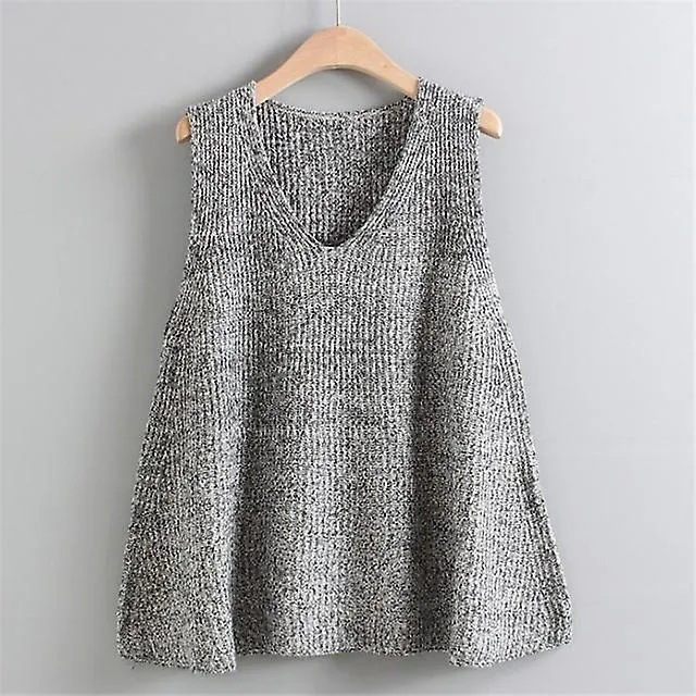 Suéter de mujer Suéter Chaleco Jersey Jersey Ganchillo Tejido de punto Color sólido V Cuello Elegante Casual Fin de semana diari