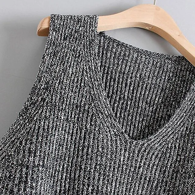 Suéter de mujer Suéter Chaleco Jersey Jersey Ganchillo Tejido de punto Color sólido V Cuello Elegante Casual Fin de semana diari