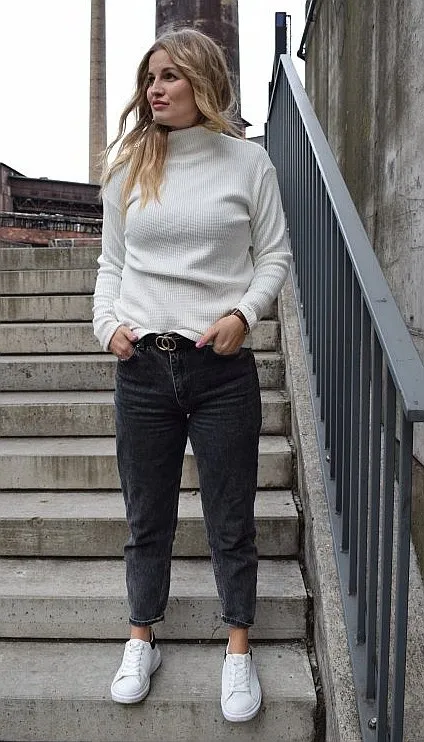 SUéTER M.ASCHBE ORIGINAL STAND STRUCTURE  CREAM  WOMEN´S