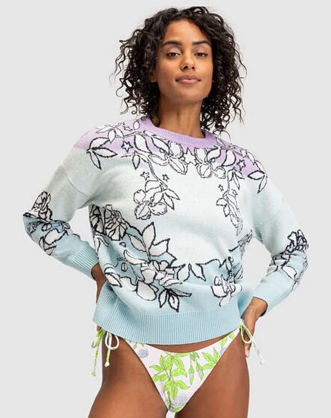 SUéTER ROXY ROXY X ROWLEY  BDY1/FAIR AQUA LAUREL FLORAL  WOMEN´S