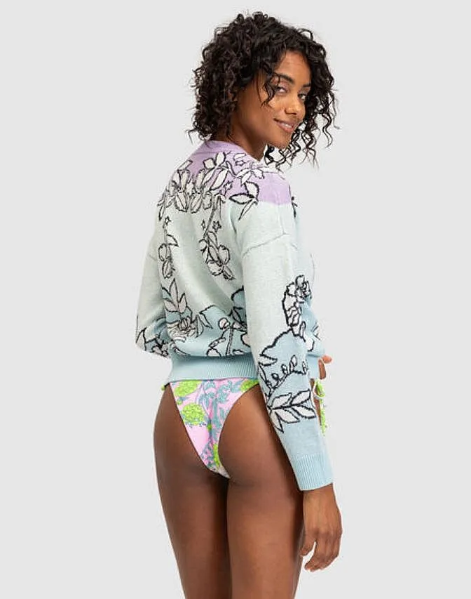 SUéTER ROXY ROXY X ROWLEY  BDY1/FAIR AQUA LAUREL FLORAL  WOMEN´S