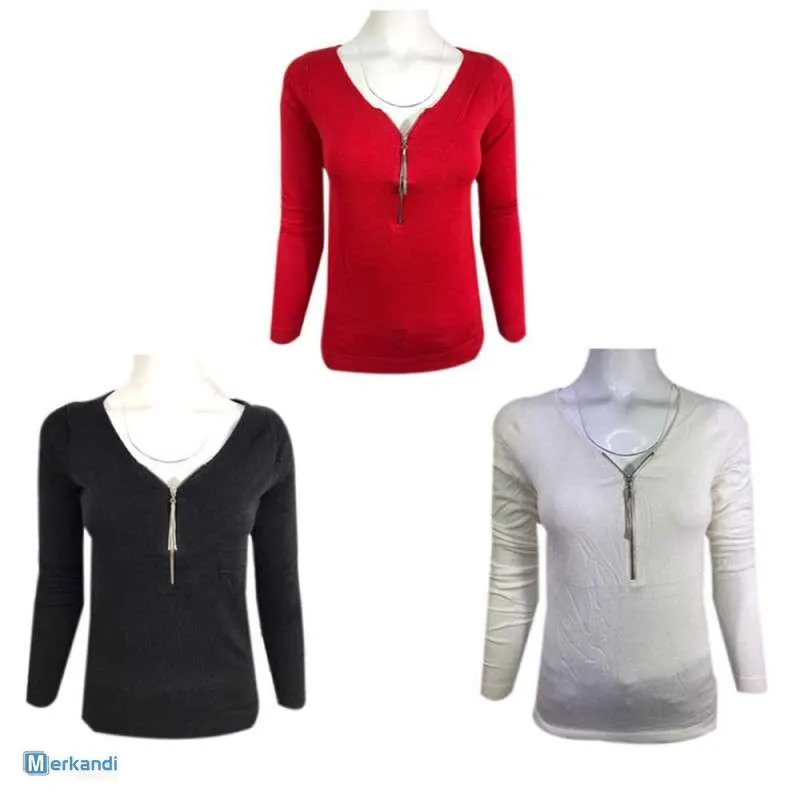 SUéTER VERSáTIL CON CREMALLERA PARA MUJER EN VARIOS COLORES  TALLAS S A XXL