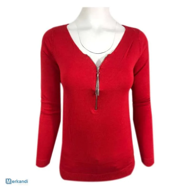 SUéTER VERSáTIL CON CREMALLERA PARA MUJER EN VARIOS COLORES  TALLAS S A XXL