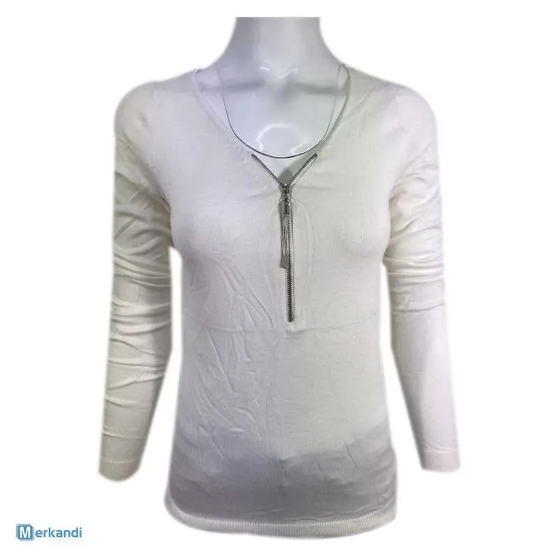 SUéTER VERSáTIL CON CREMALLERA PARA MUJER EN VARIOS COLORES  TALLAS S A XXL