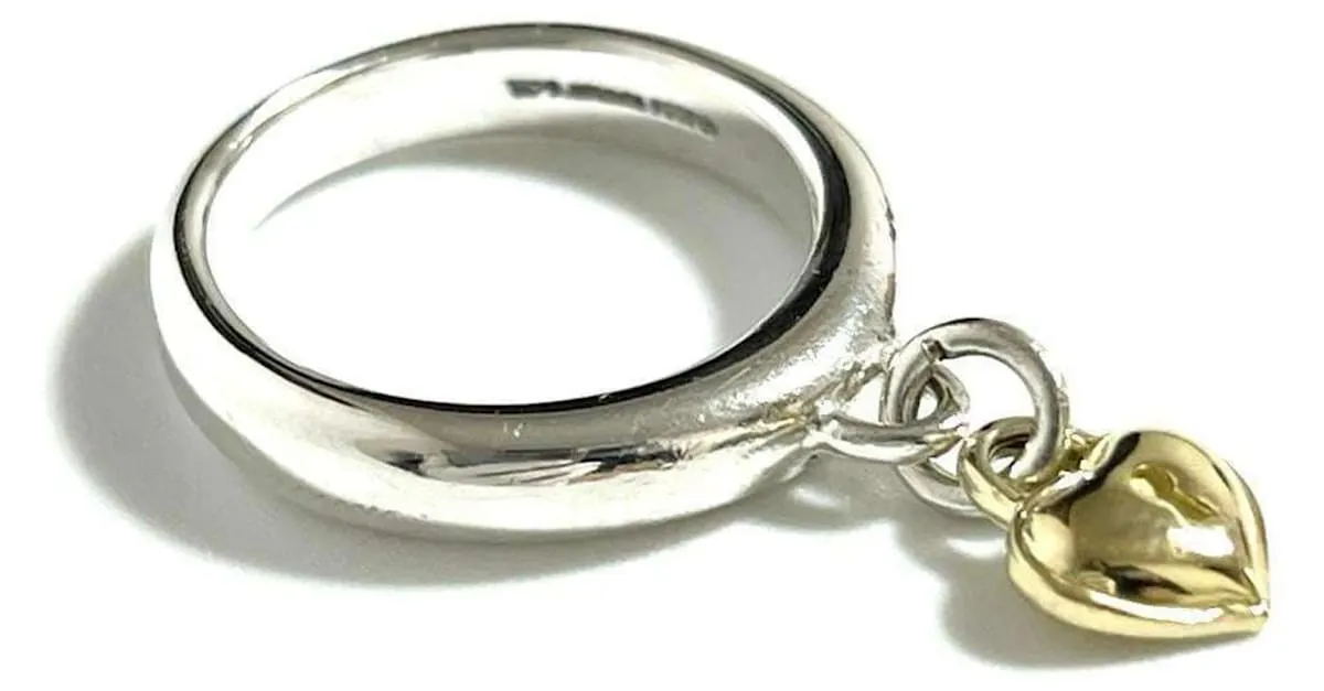 Tiffany & Co Anillo de banda con candado en forma de corazón Tiffany para mujeres 