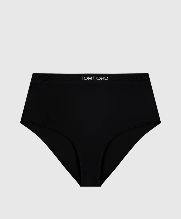 Tom Ford Black high rise briefs with logo pattern