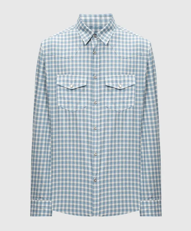Tom Ford Blue checked shirt