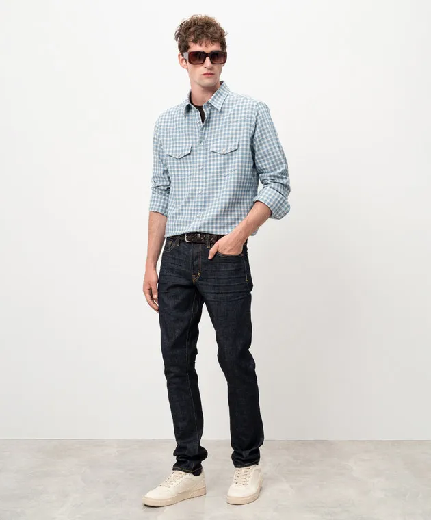 Tom Ford Blue checked shirt