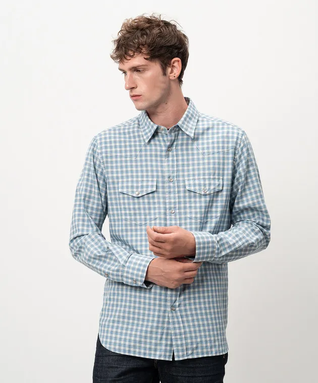 Tom Ford Blue checked shirt