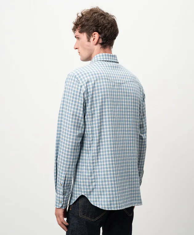 Tom Ford Blue checked shirt