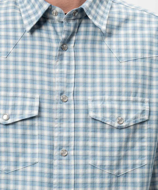 Tom Ford Blue checked shirt