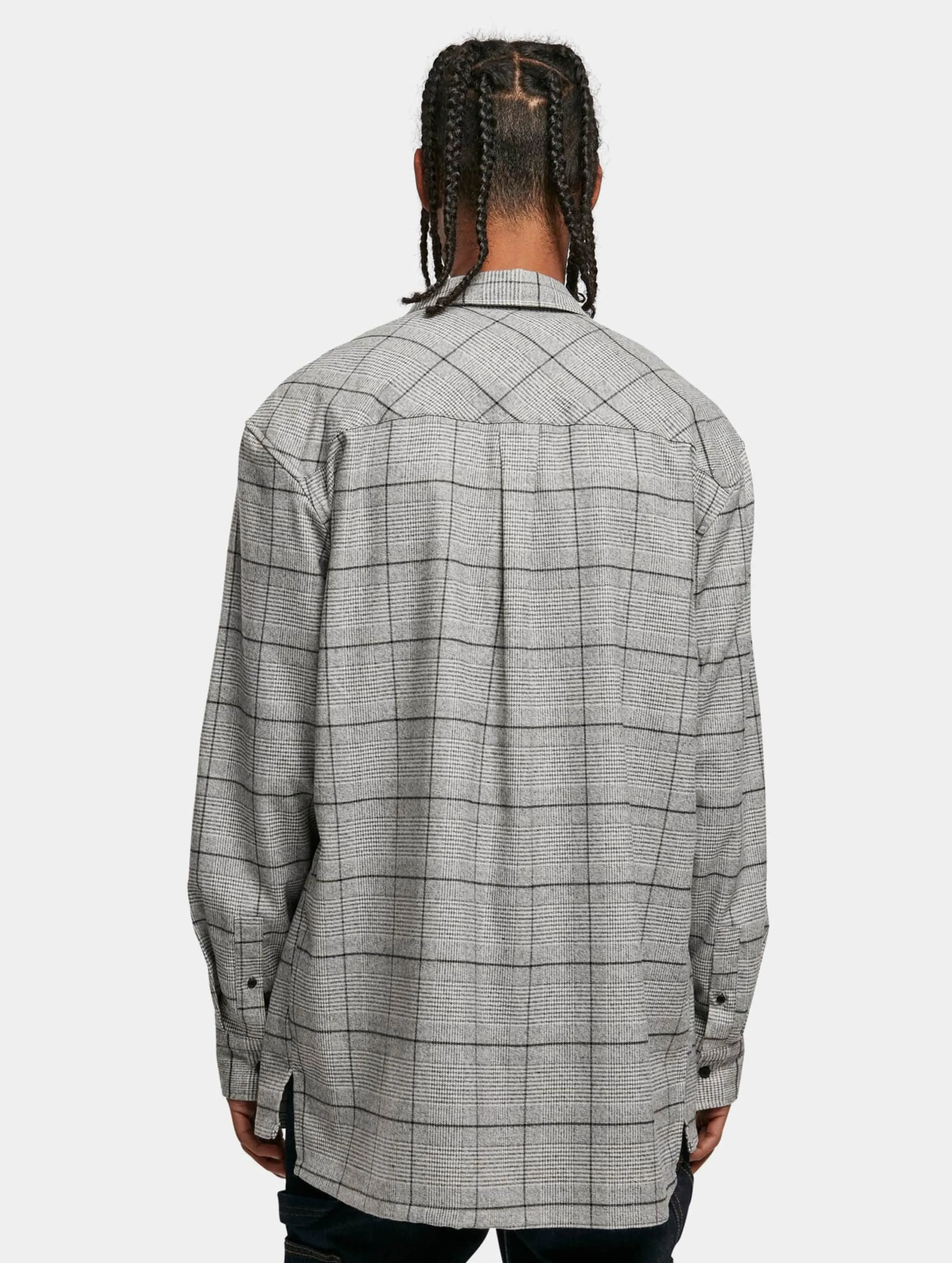 Urban Classics Long Oversized Checked Greyish