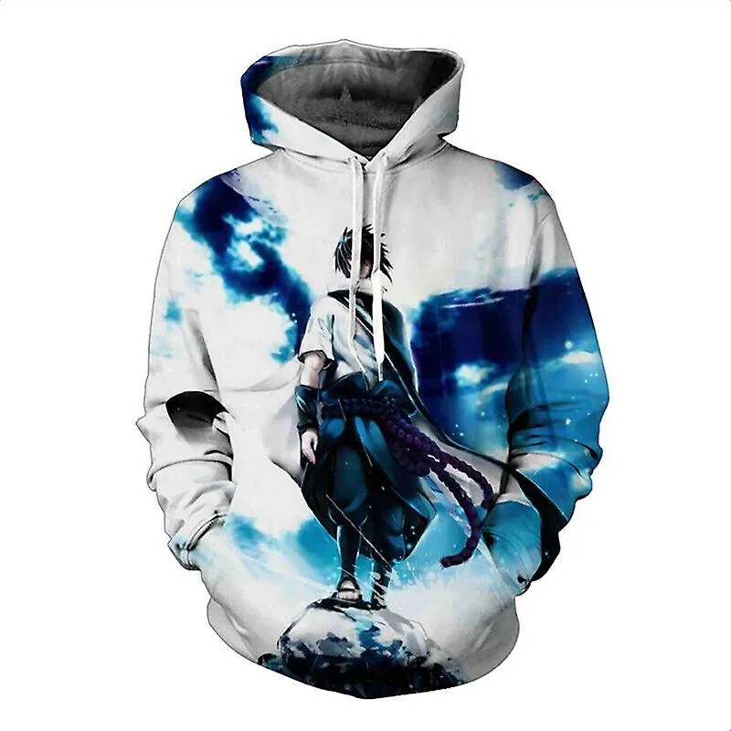 US03 NARUTO Uchiha Sasuke Sudadera Impresa en 3D Top Suéter con Capucha Jersey Disfraz de Cosplay