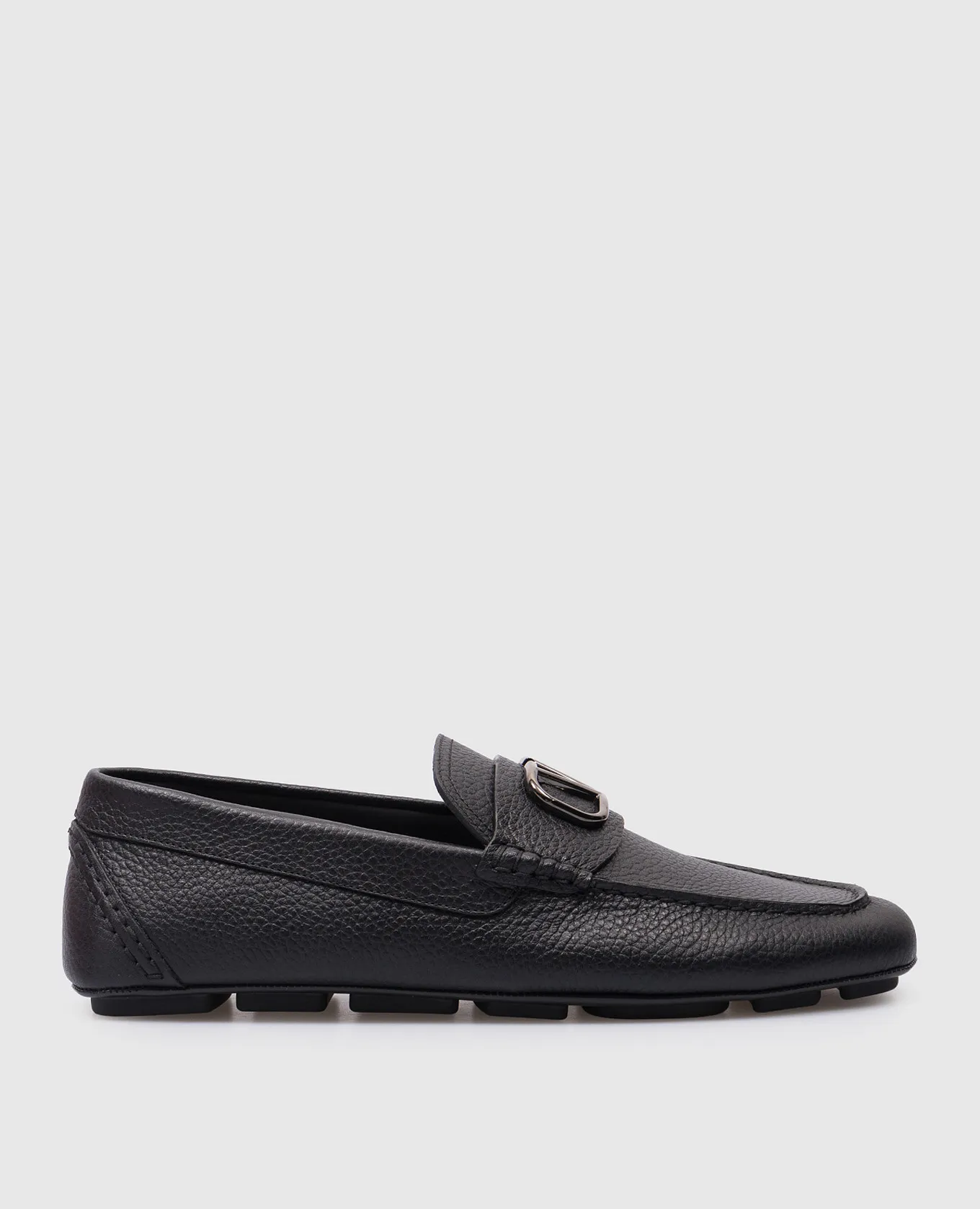 Valentino Vlogo black leather moccasins