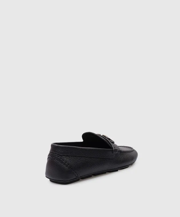 Valentino Vlogo black leather moccasins