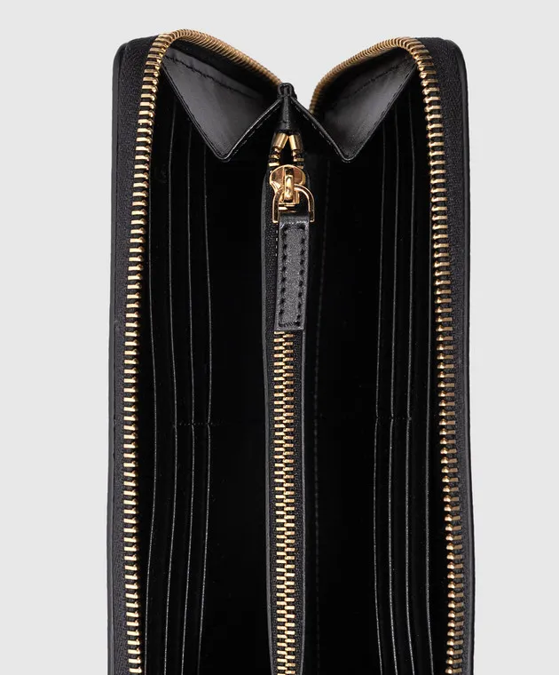 Versace Black leather wallet with metal Medusa logo