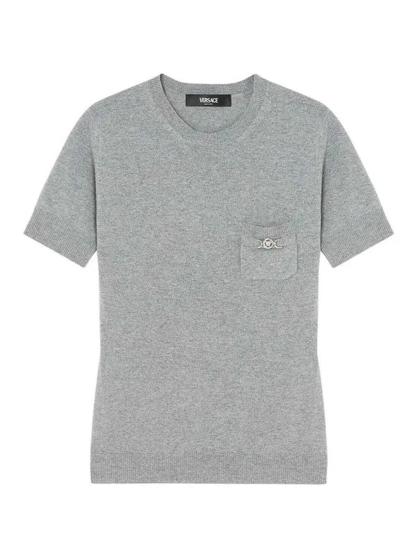 VERSACE SUéTER CUELLO REDONDO  GRIS