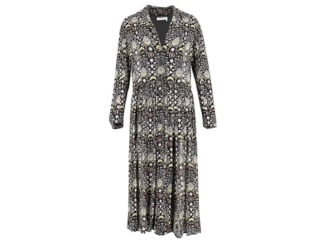 Vestido de georgette estampado con botones en la parte delantera de Chloé en viscosa multicolor 