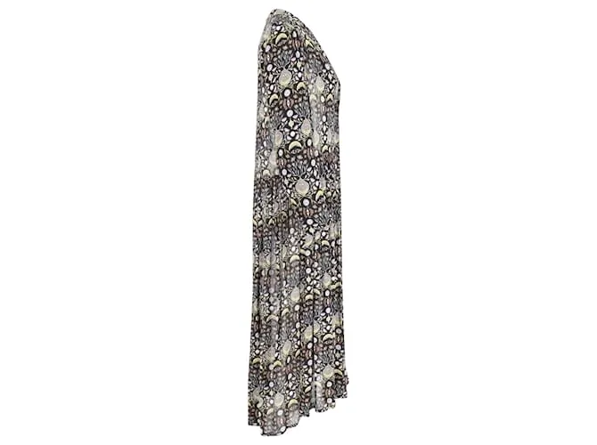 Vestido de georgette estampado con botones en la parte delantera de Chloé en viscosa multicolor 