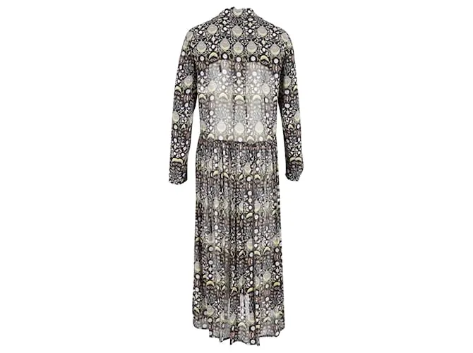 Vestido de georgette estampado con botones en la parte delantera de Chloé en viscosa multicolor 