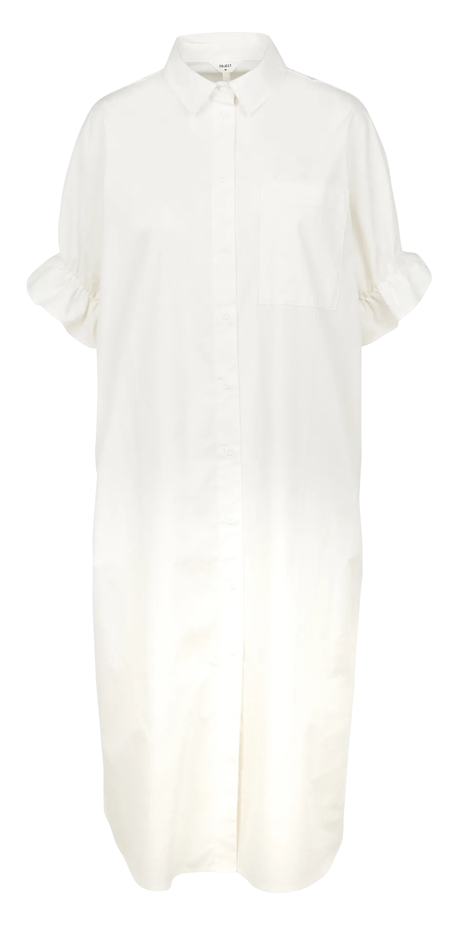 Vestido largo de algodón con cuello clásico en multicolor