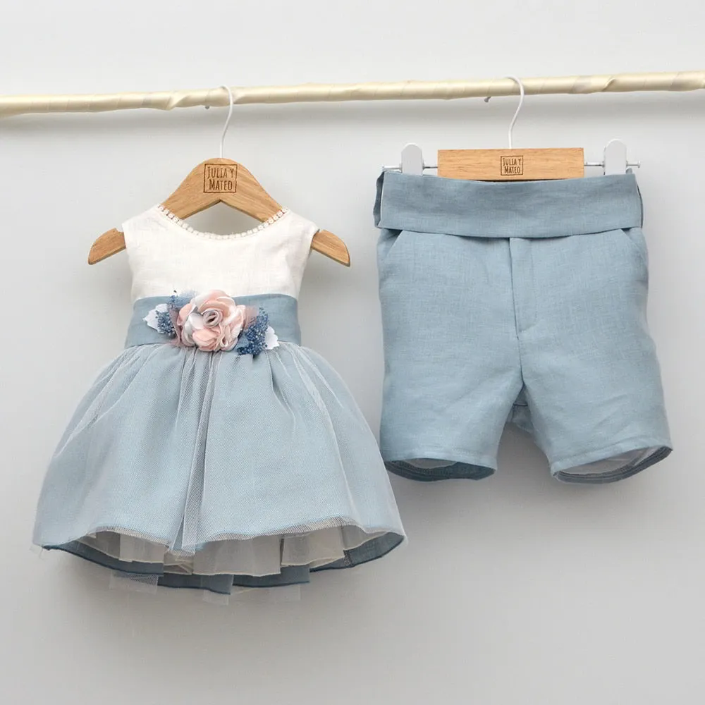 Vestido nia tul y lino Santiago