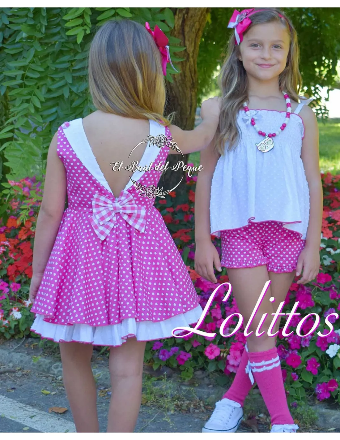 Vestido Niña Lolittos Colección Fígaro Estampado Fucsia