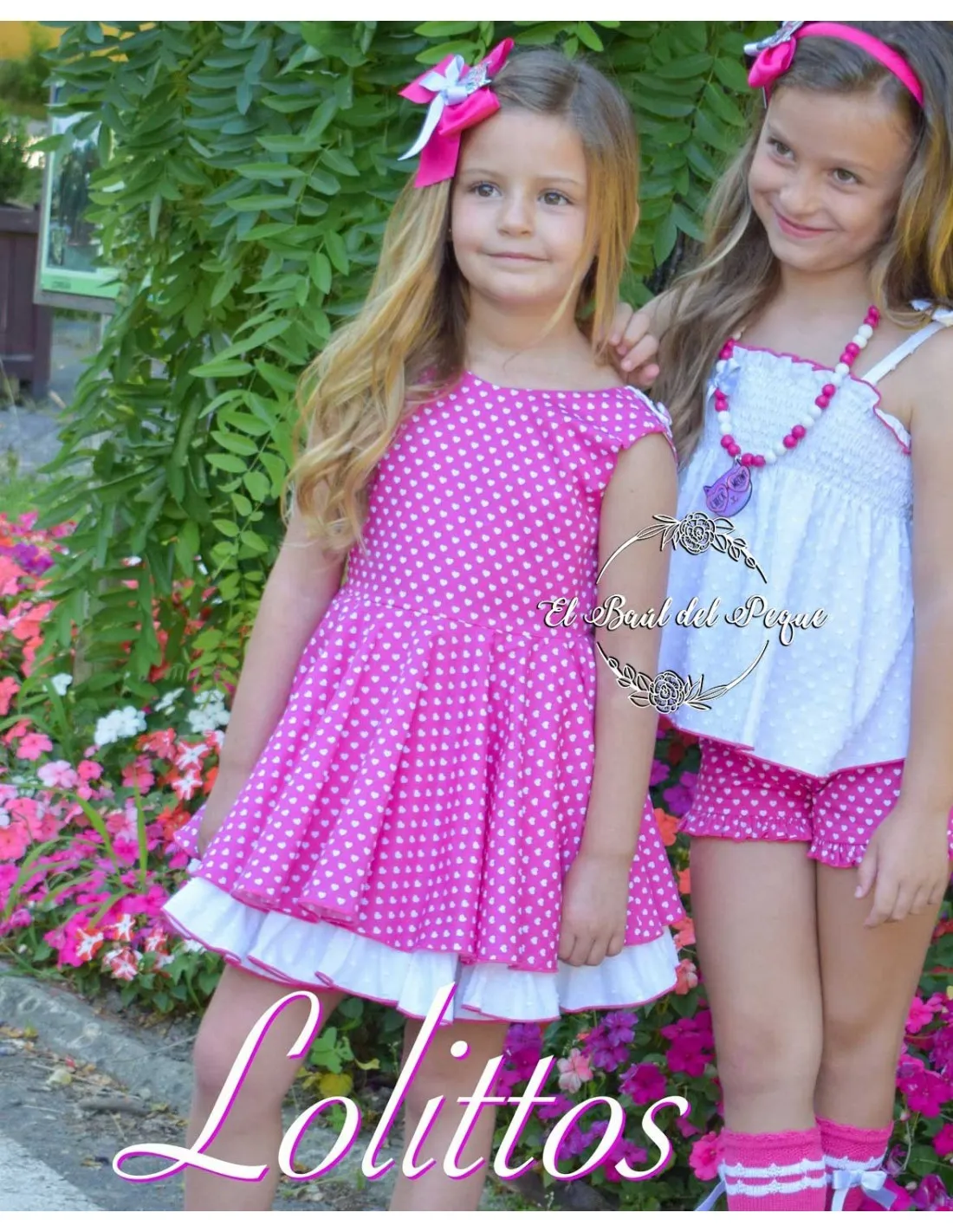 Vestido Niña Lolittos Colección Fígaro Estampado Fucsia