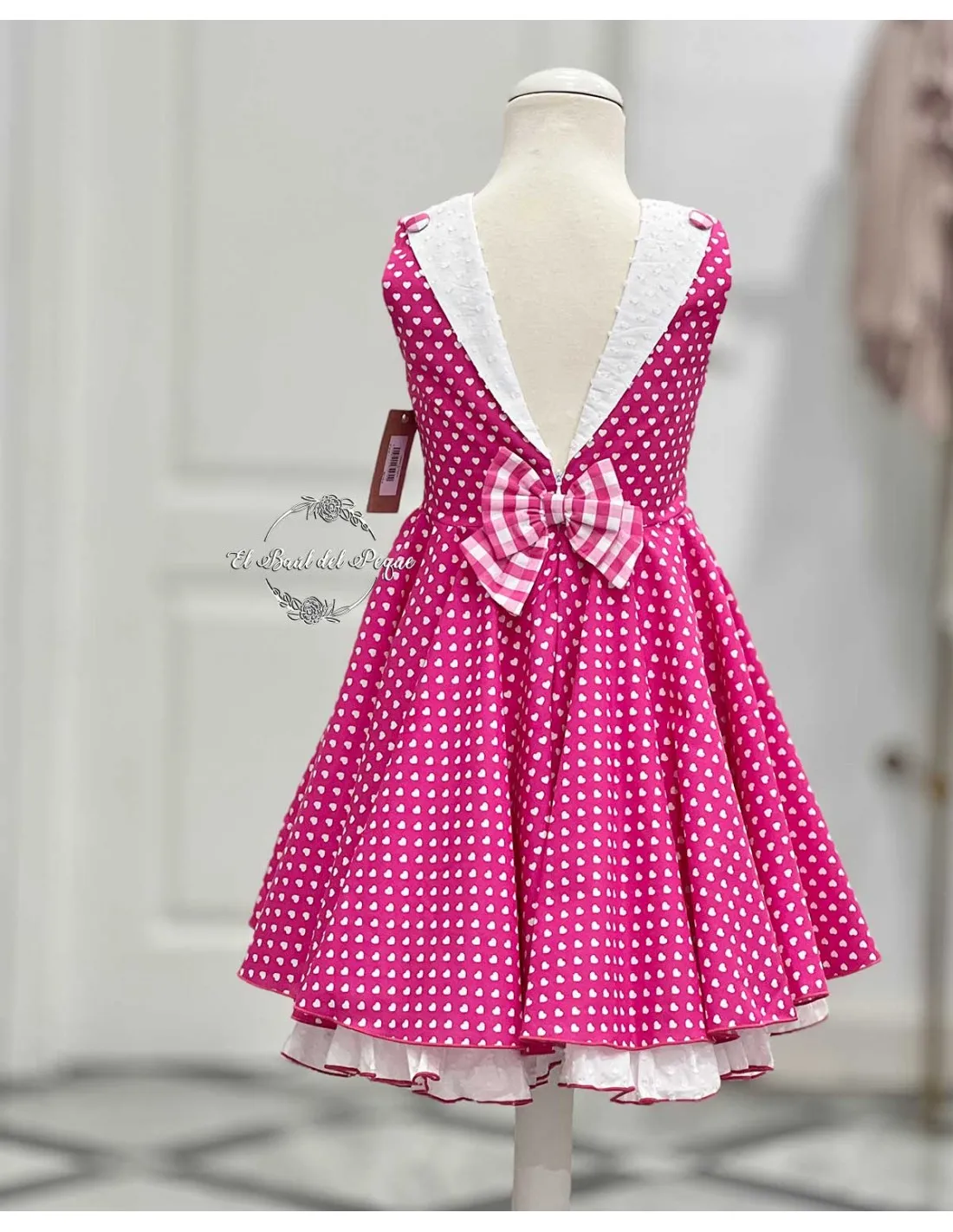Vestido Niña Lolittos Colección Fígaro Estampado Fucsia