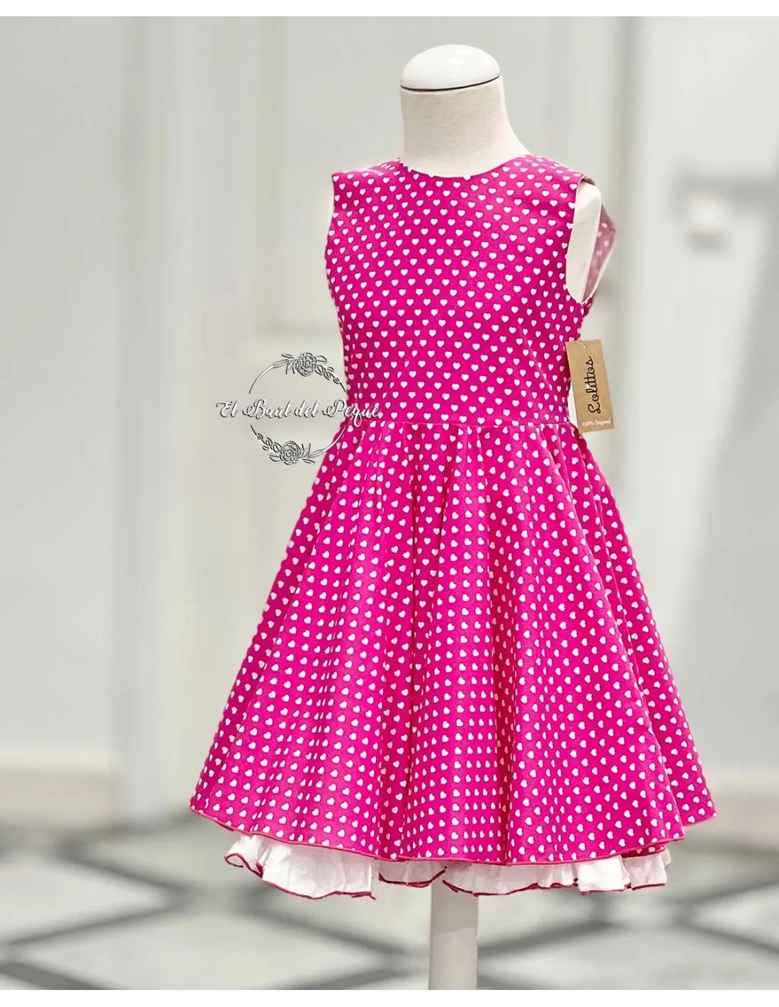 Vestido Niña Lolittos Colección Fígaro Estampado Fucsia