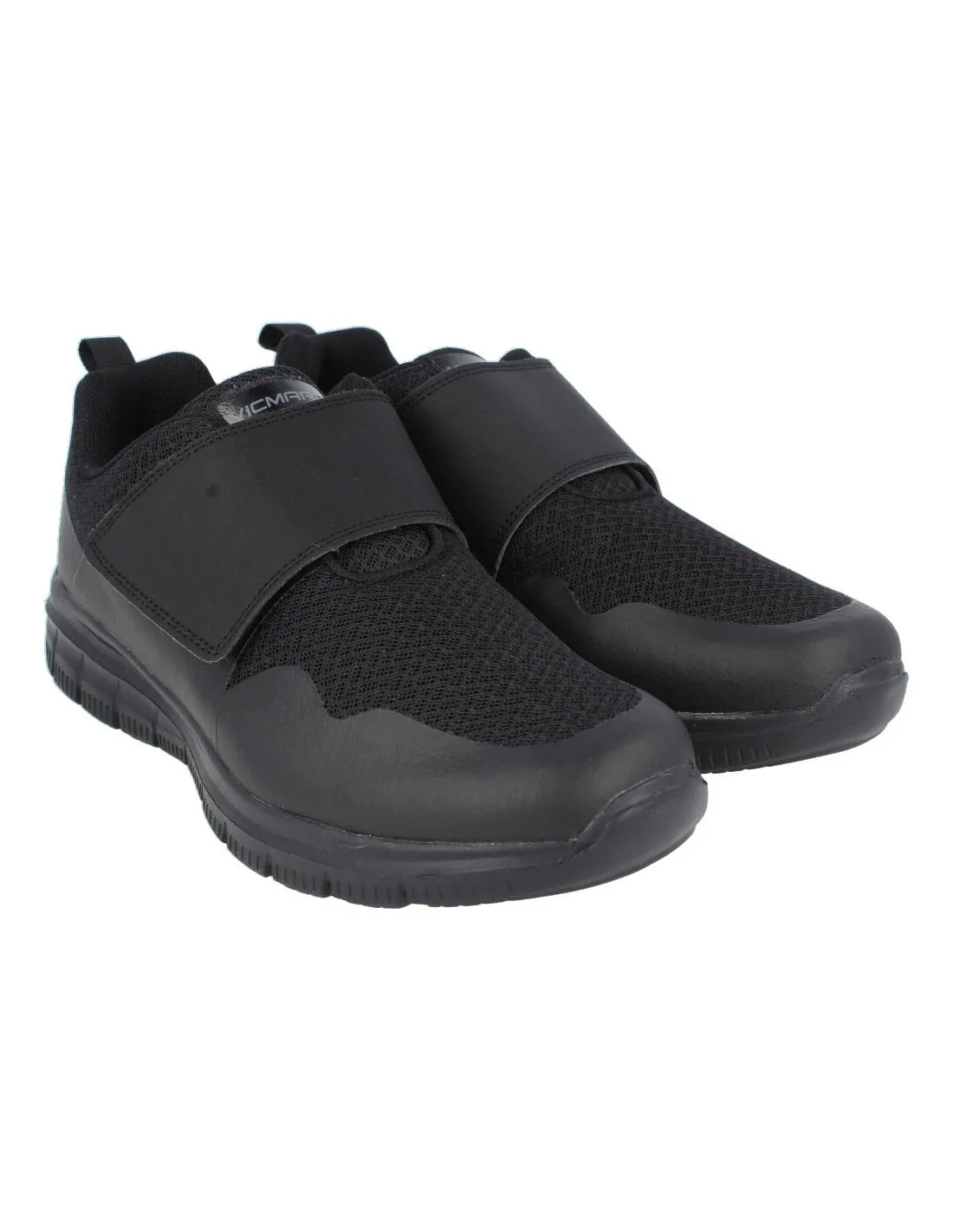 VICMART  ZAPATILLAS HOMBRE CONFORT VELCRO NEGRO