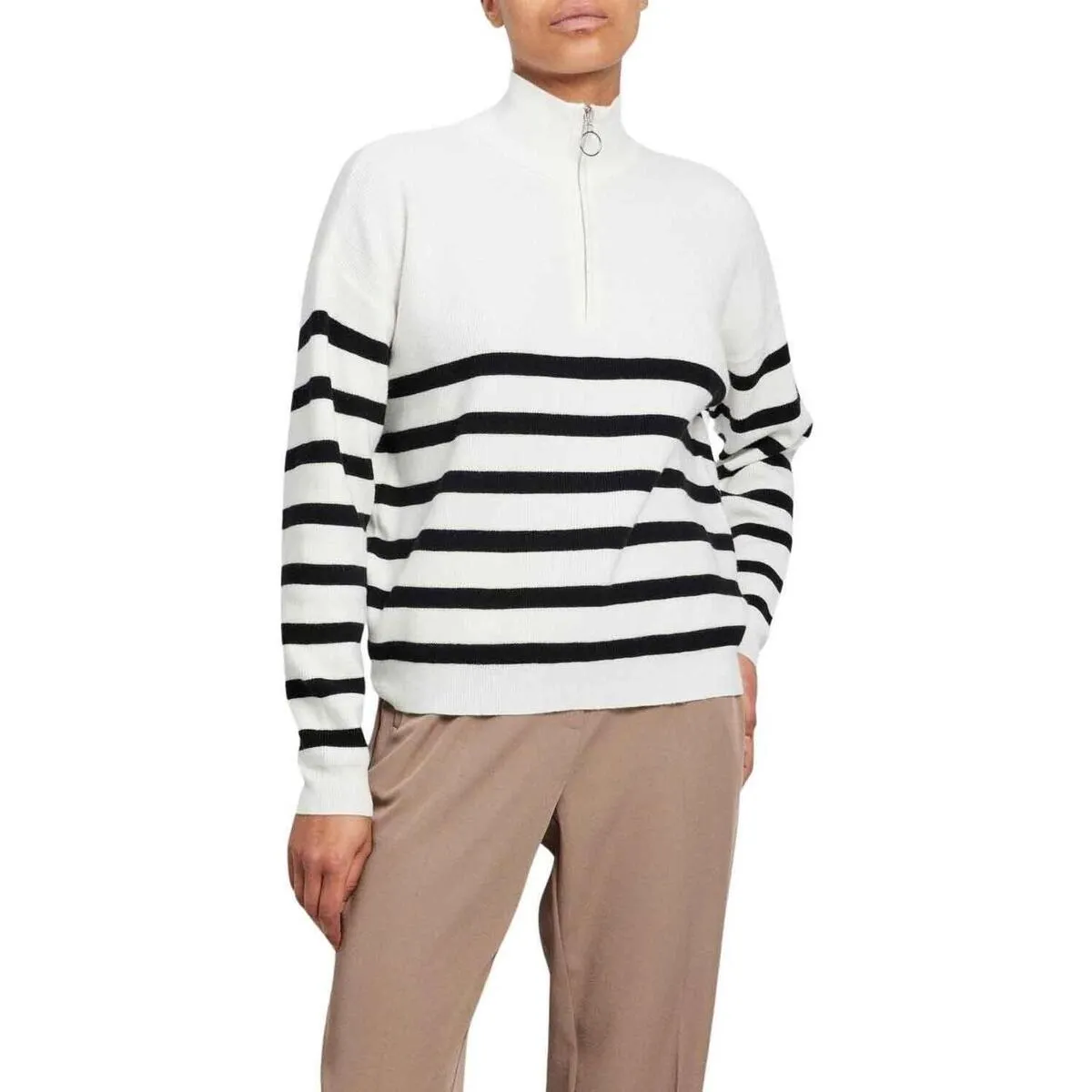 VISALA STRIPY L/S ZIPPER KNIT
