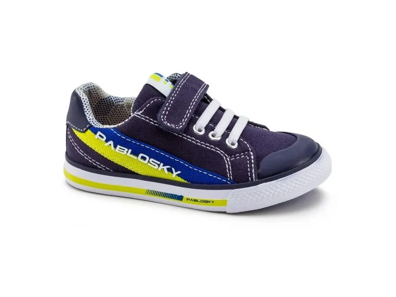 ZAPATILLA DE LONA PARA NIÑO 967720 PABLOSKY EN COLOR MOSTAZA O AZUL