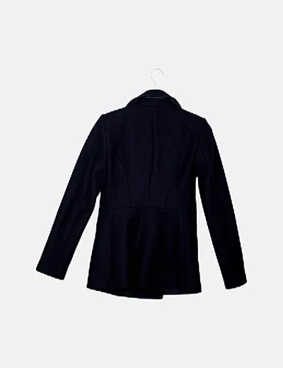 Zara Abrigo azul marino doble botonadura