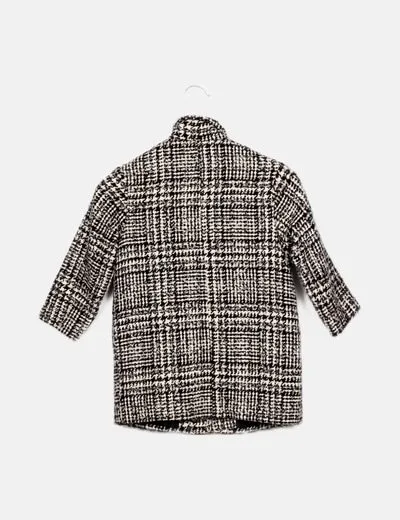 Zara Abrigo blanco pata de gallo