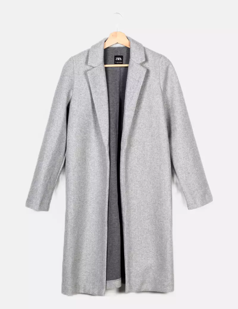 Zara Abrigo de paño gris casual