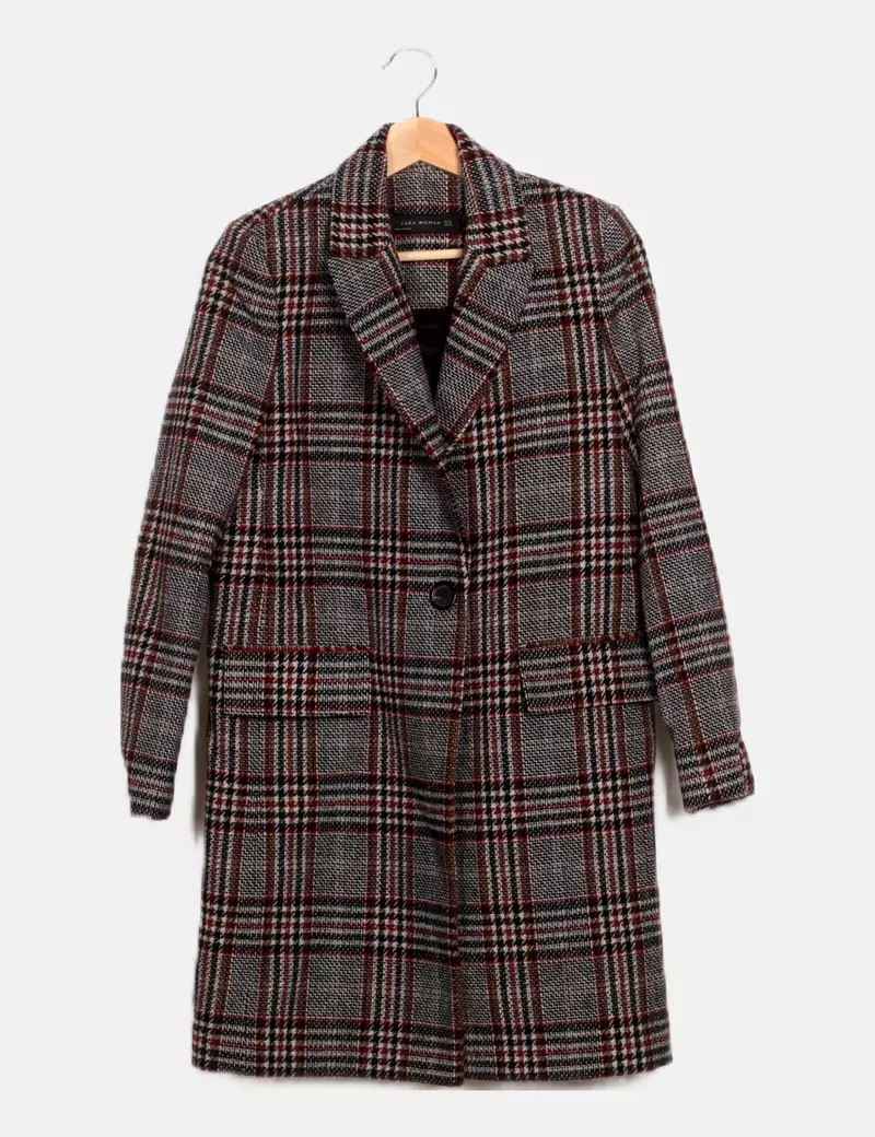 Zara Abrigo multicolor pata de gallo